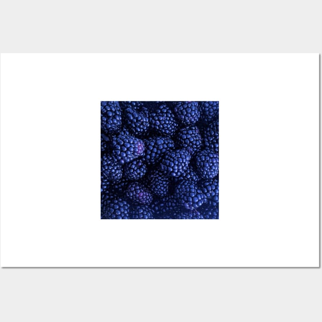 Fresh Delicious Blackberries in Blue Wall Art by DesignMore21